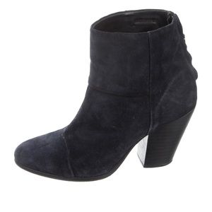 Rag & Bone Suede Ankle Boots
Blue
Round-Toes
Block Heels
Concealed Zip Closure